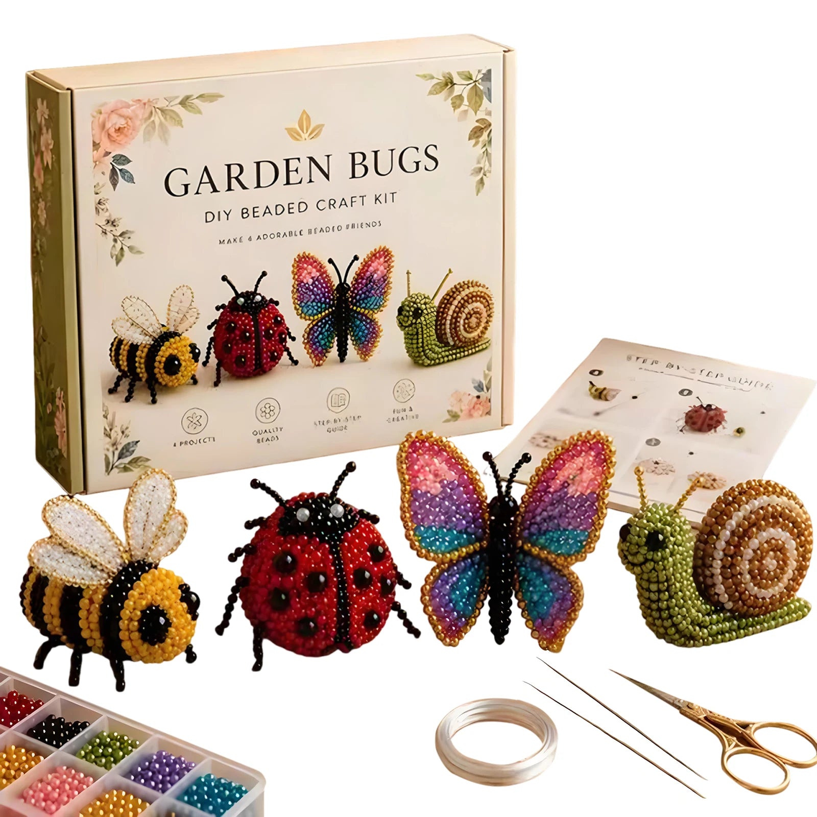 Cute Farm Animal Bead Craft Kit Diy 3d Beaded Ornament Set Perfect For Home Decor Keychains & Gift Giving Easy Craft Qme Style 25