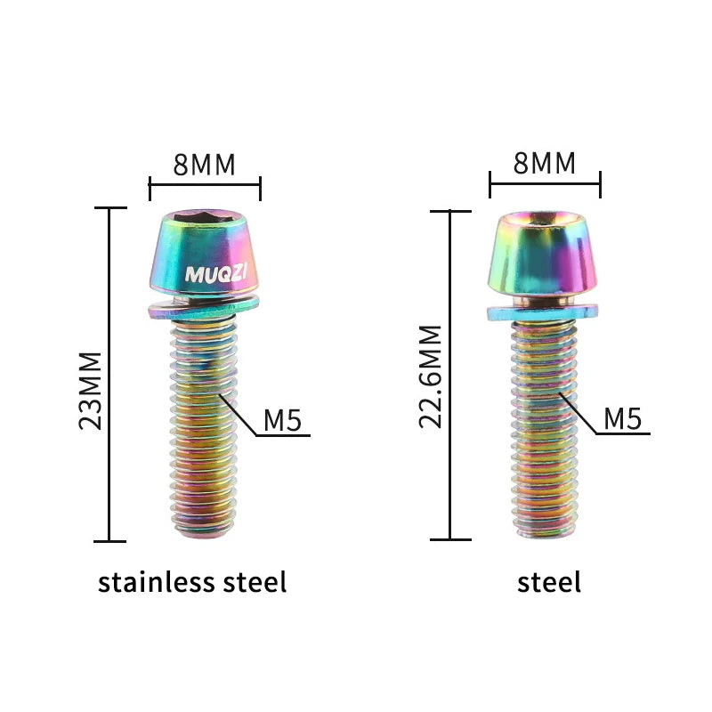 Mountain Bike Handle Screws M5x17mm Stem Bolts Road Bicycle Handlebar Qme