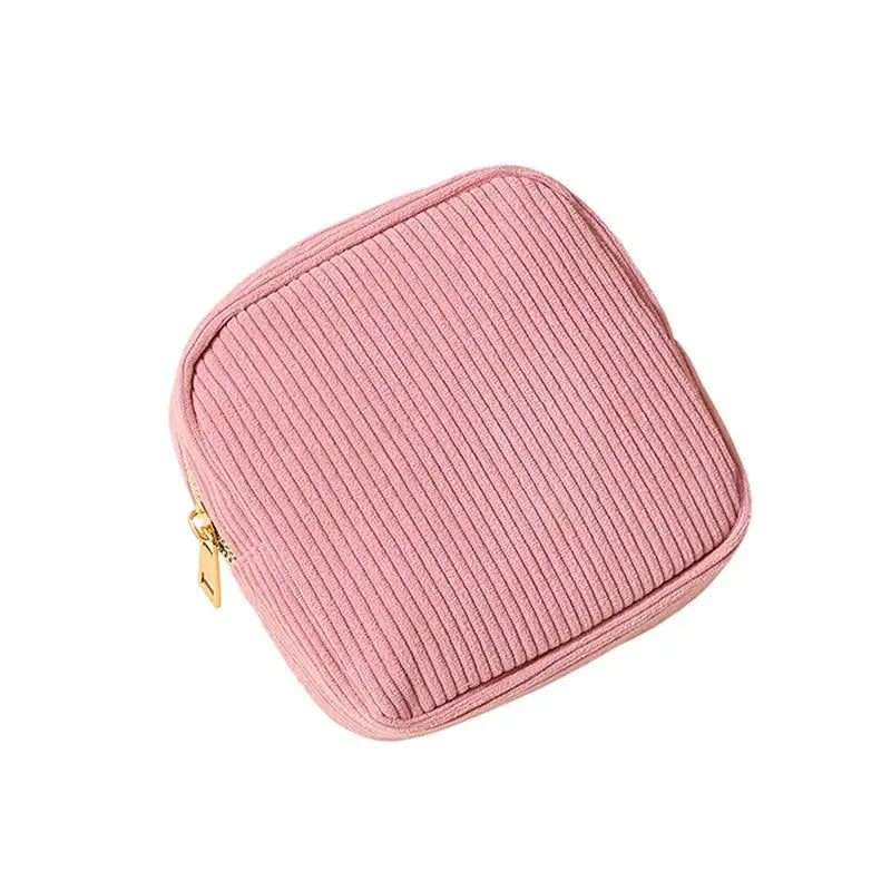 Makeup & Sanitary Napkin Case, Portable Travel Organizer for Lipstick,Small Storage Bag for Women & Girls Qme Pink
