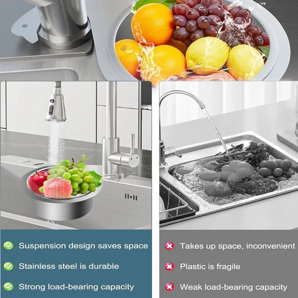 Stainless Steel Swan Sink Strainer Hanging Detachable Kitchen Sink Garbage Dry Wet Separation Filter Basket Kitchen Accessories Qme
