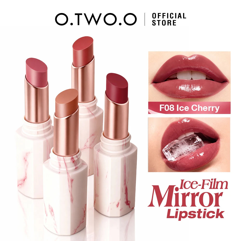 O TWO Glossy Lipstick Lip Tint Mirror Ice-film 24h Moisturize Nourish Qme