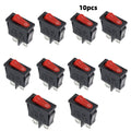 5/10/30pcs Thin Flat Type Manual Transfer Switch 9.5 * 21MM Instrument Toggle Switch for Some Electronic Device Power Supplies Qme red-10pcs