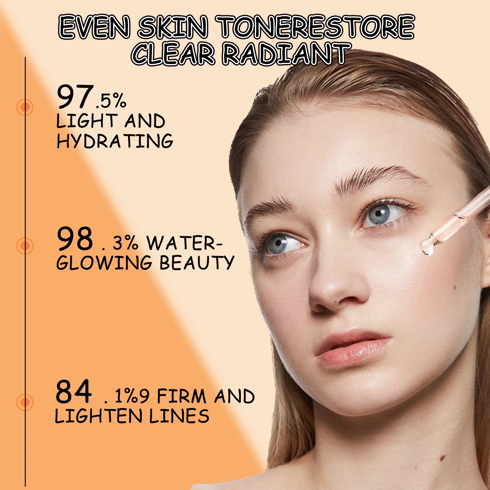 Nicotinamide Face Serum Brightening Moisturizing Smoothing Shrink Pores Facial Essence Glowing Facial Moisturizer for Daily Skin Qme