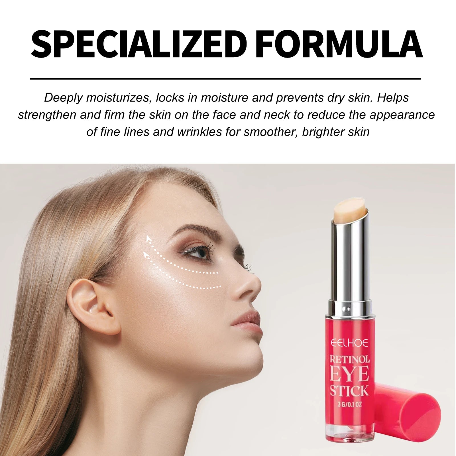 Retinol Eye Cream Stick Lightening Dark Circles Anti-Puffiness Smooth Brightening Moisturizing Firming Under Eye Treatment Care Qme