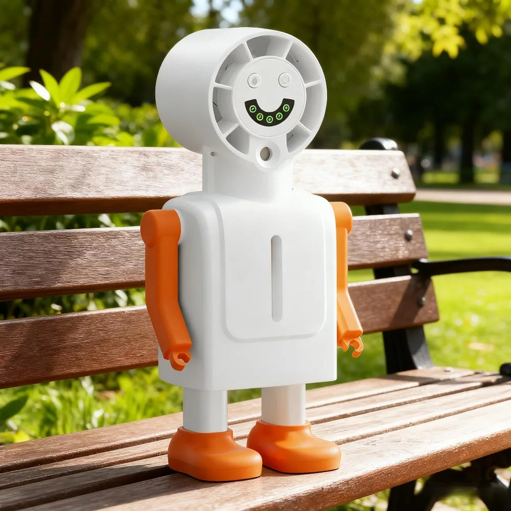 Misting Fan Portable Fan Cute Robot Rechargeable Mini Fan Handheld with Spray Cooling Mini Mist Hand Fan for Travel Outdoor Qme
