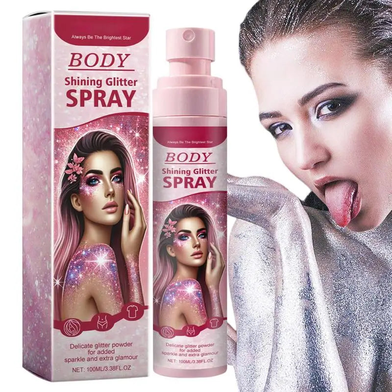Shimmery Spray Shiny Glitter Spray Hair Shimmery Glitter Spray Hair And Body Washable Temporary Hair Body Glitter Color Spray Qme