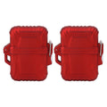 2Pcs Lighter Case Portable Lighter Pouch IP56 Waterproof Plastic Firestarter Case for Outdoor Camping Travel Qme Red