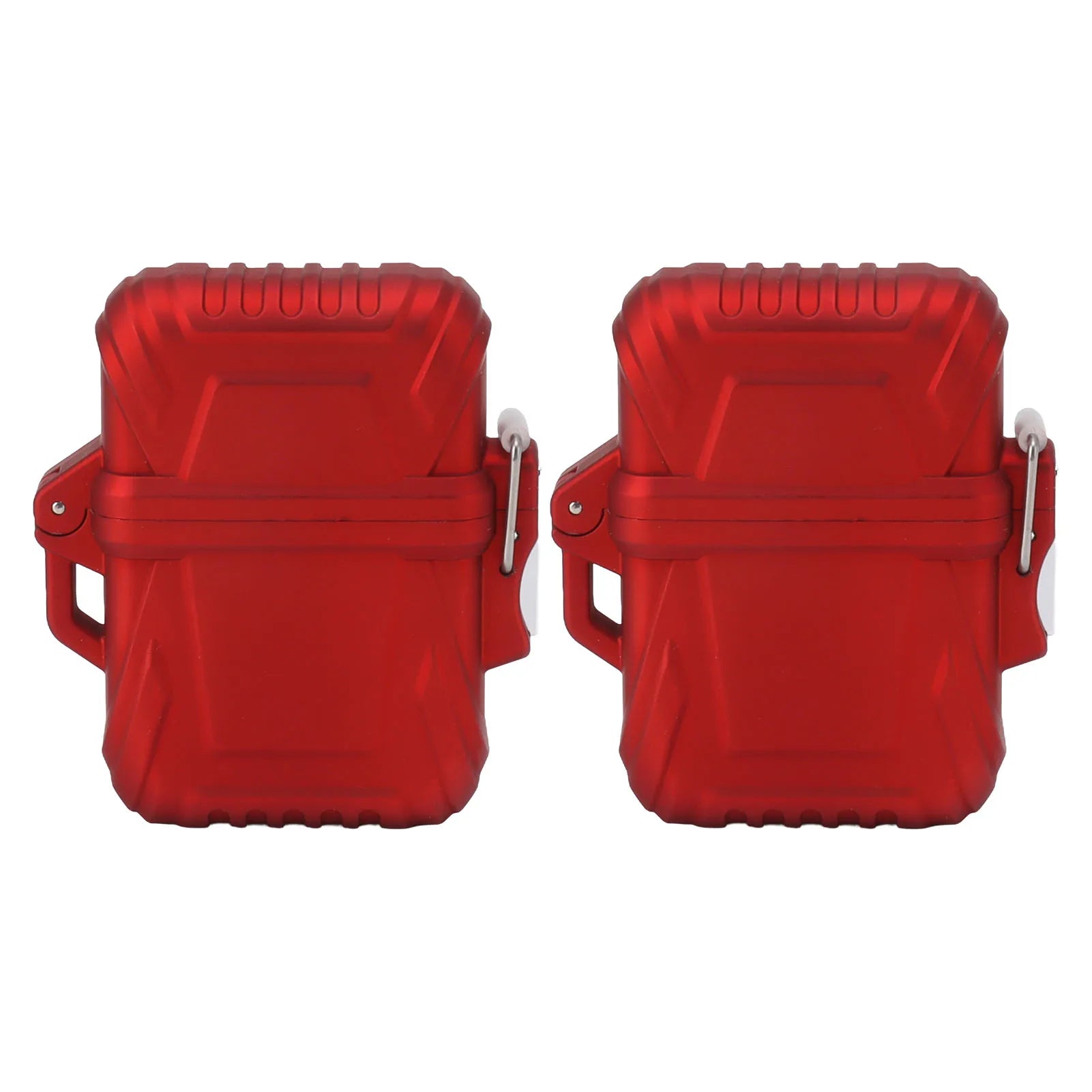 2Pcs Lighter Case Portable Lighter Pouch IP56 Waterproof Plastic Firestarter Case for Outdoor Camping Travel Qme Red