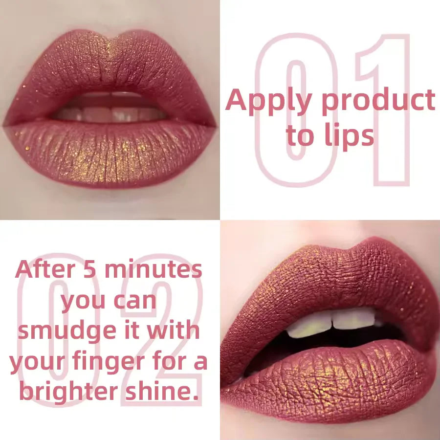 Flowing Light Glitter Lip Glaze Moisturizing Gloss Oil Tint Qme