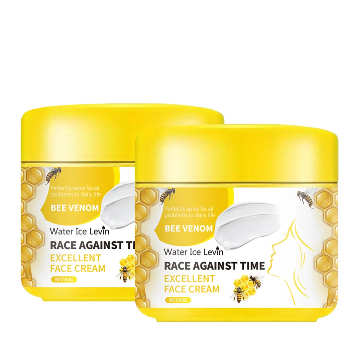 Face Cream with Bee Venom & Niacinamide - Hydrating & Firming Formula with Collagen & Salicylic Acid for All Skin Types Qme WHITE 50g