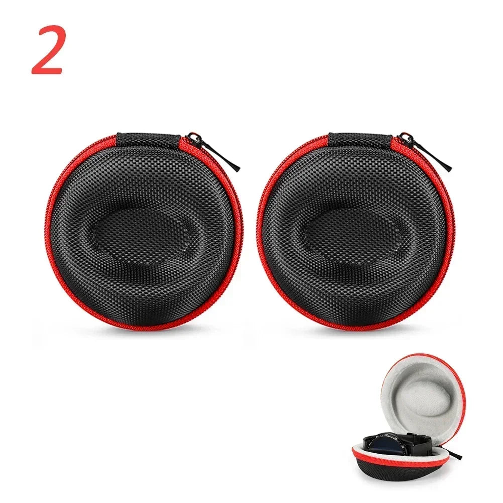 1-2Pc Travel Case Portable Storage Box For Single Watch Shock And Impact-resistant For Wristwatches Smart Watches Watch storage Qme 2Pcs Black Red