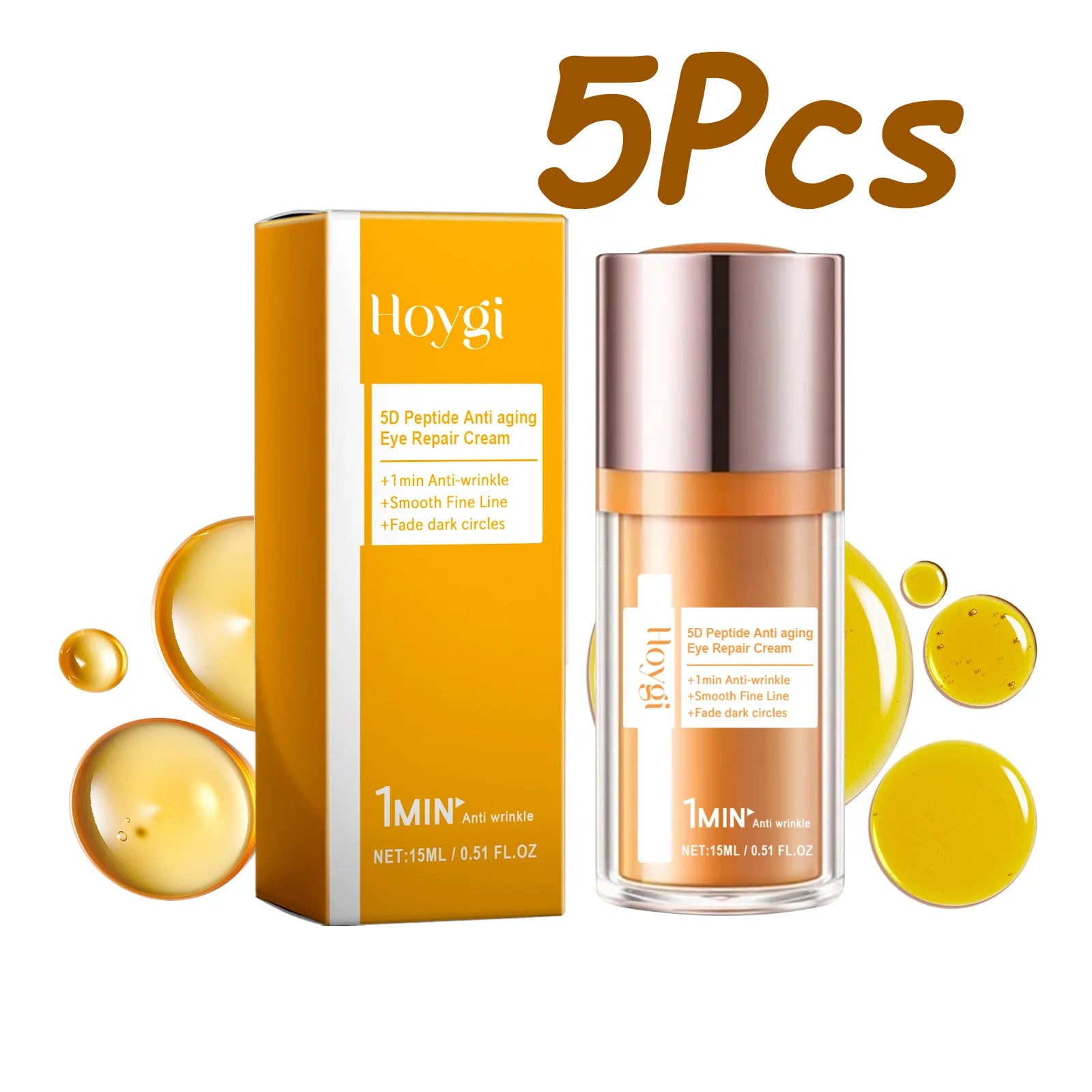 5D Peptide Anti-wrinkle Eye Cream Firming Remove Dark Circles Reduces Fine Lines Crow's Feet Smoothing Nourishing Eye Care Qme 5Pcs