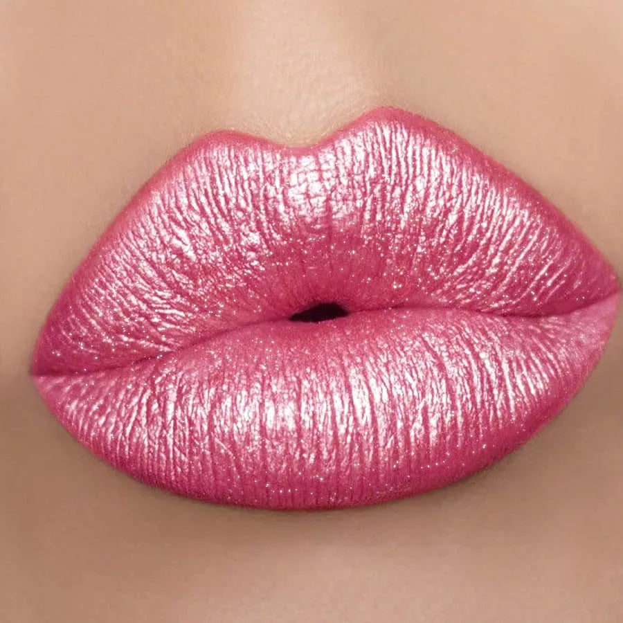 Bold Intense Glitter Shiny Metallic Lipstick Pearlescent Lip Tint Qme