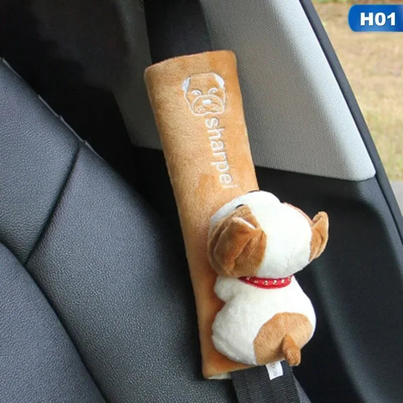 1pcs Cute Animal Car Seat Belt Pads Universal Car Seat Shoulder Strap Pad Cushion Cover Car Belt Protector Safety Belt Cover Qme 1