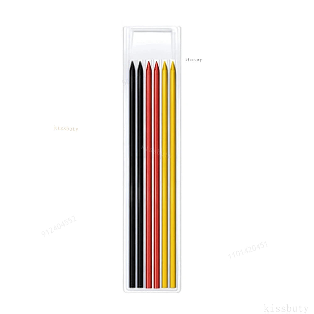 Carpenter Mechanical Pencil With Refills One-piece Design Pen Cap Built-in Sharpener Woodworking Construction Marking Tool Qme 3 color Refill
