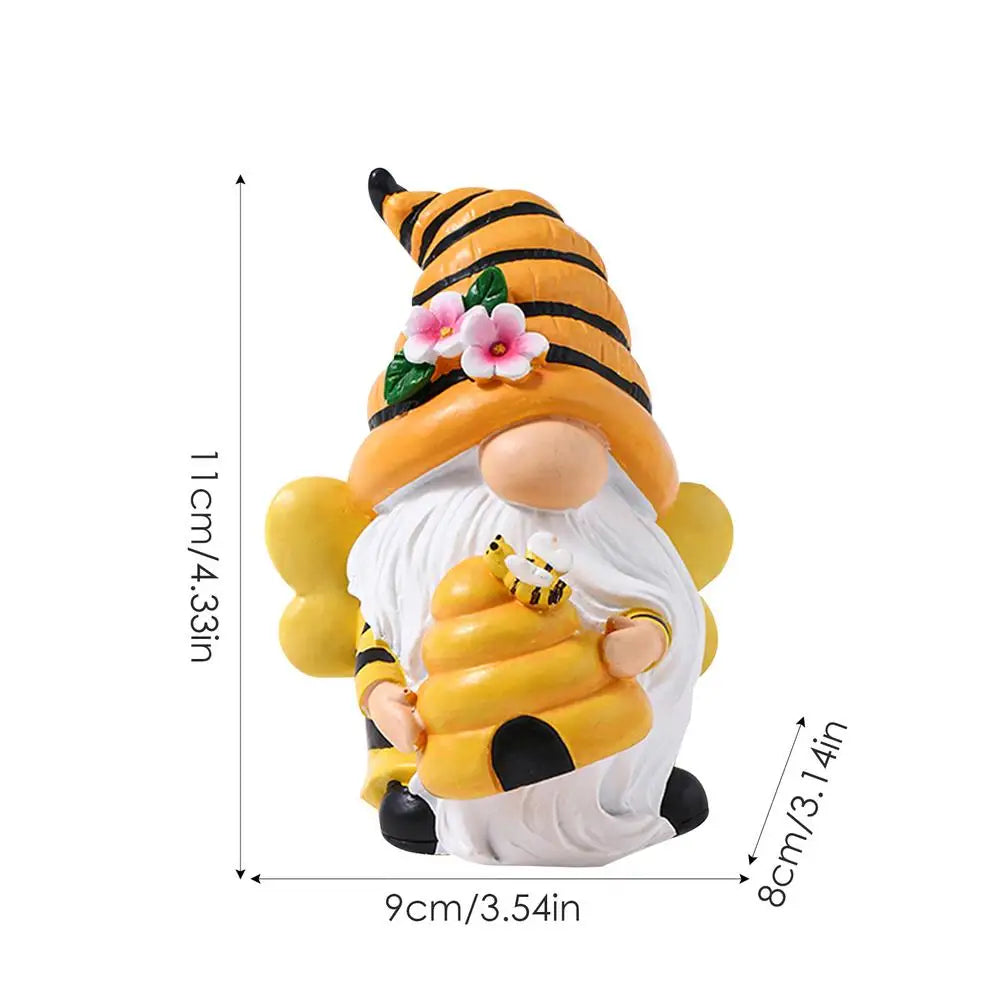 Bee Gnome Figurine Garden Statue Resin Gnomes Sculpture Home Qme A CN
