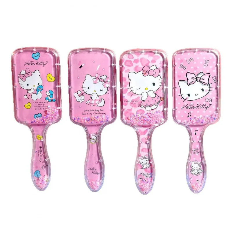 Hello Kitty Kuromi Square Clear Comb Cartoon Cushion Comb Hair Comb & Scalp Massager Air-Cushion Comb Qme