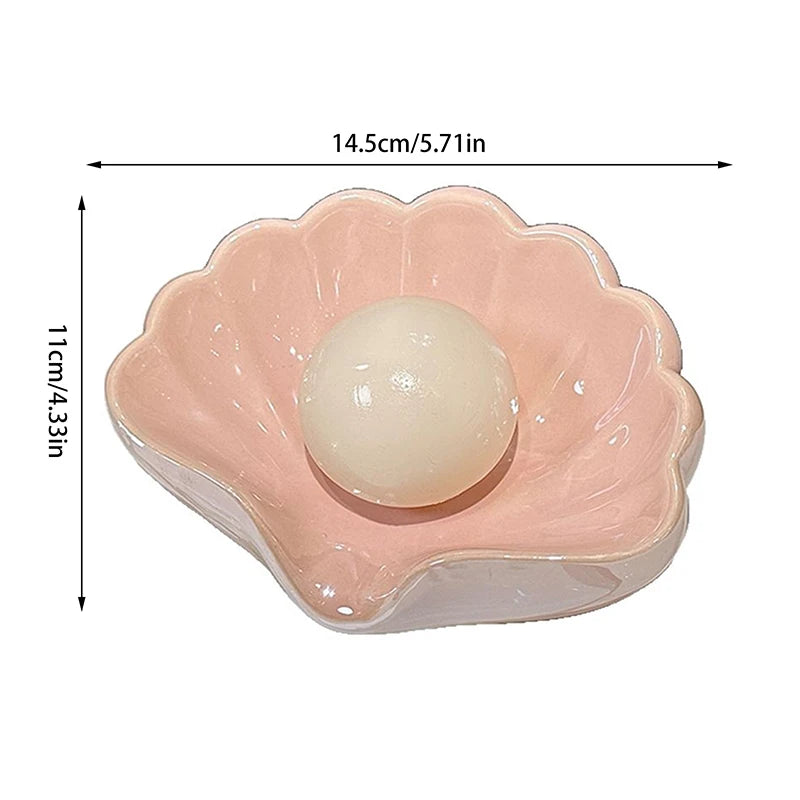 Personalized Creativity Bathroom Soap Dishes Plastic Shell Soap Box Toilet Shelf Soap Box Household Washbasin Soaps Drain Rack Qme