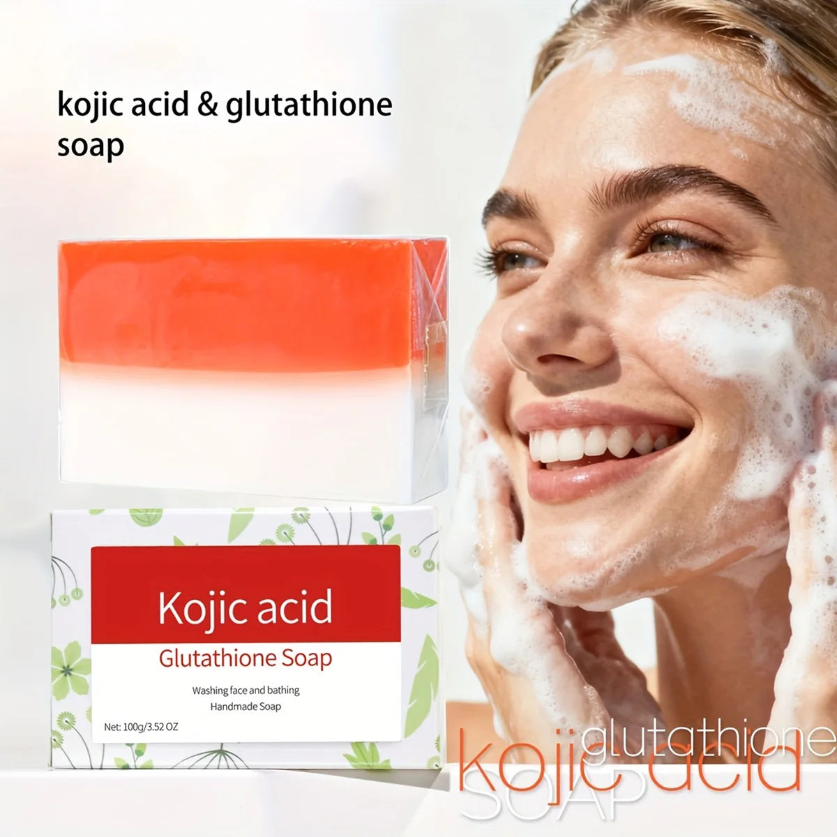 Kojic Acid Whitening Soap Glutathione Ingredient Deep Cleansing Qme