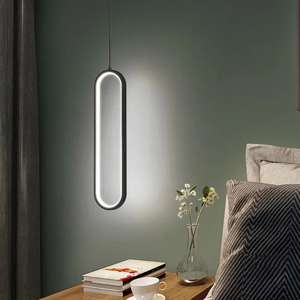 Modern Minimalist Pendant Light Nordic Living Room Kitchen Villa Loft Ceiling Hanging Light Indoor Staircase LED Long Chandelier Qme