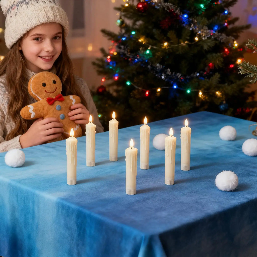 Battery Candles Electronic Flickering Decor 6-Piece Flickering Flameless Candles For Halloween Wedding Christmas Home Outdoor Qme