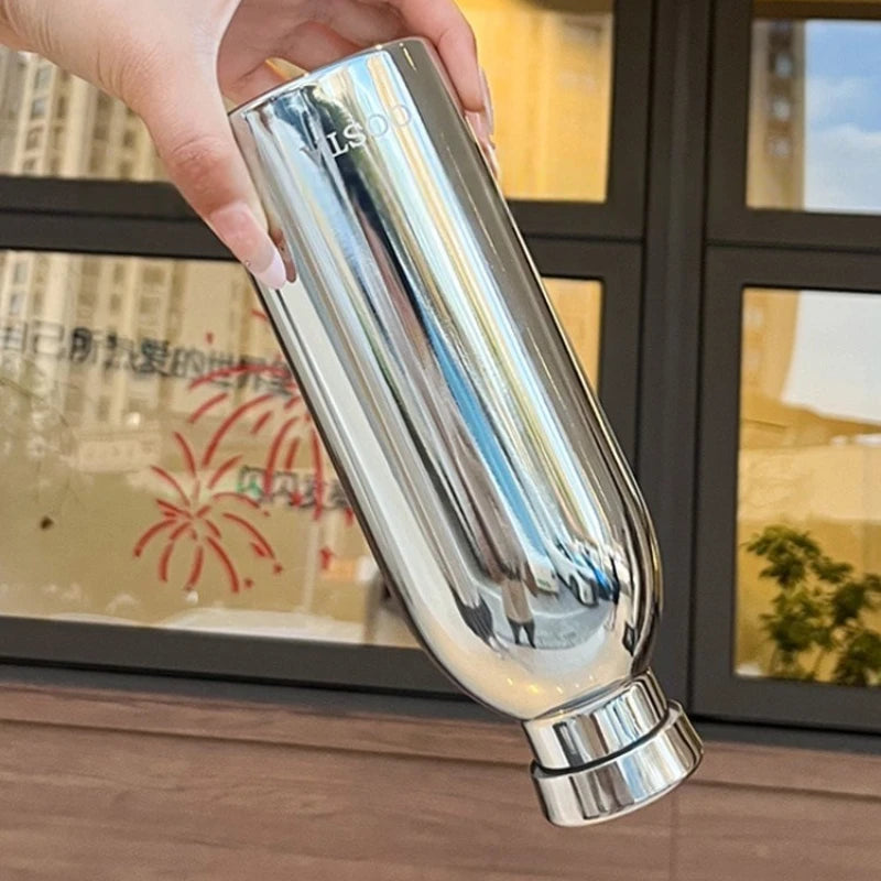 Mirror-finish Lidded Straight-body Insulated Cup Qme