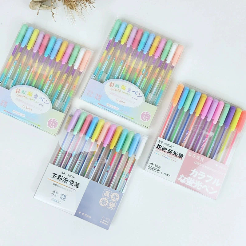 12 Colors Cute Gel Pens, 0.8 mm Fine Tip Ink Colored Gel Marker for Adult Coloring Book, Kids Drawing Art Supplies, Scrapbook Qme