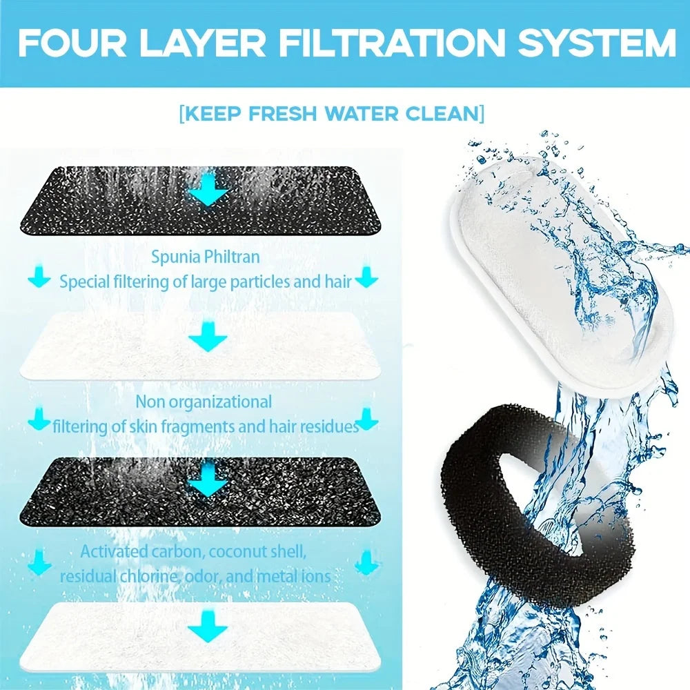12pcs/6sets 8pcs/4sets Cat Water Fountain Filters Replacement Carbon Filters & Foam Sponges For Pet Dog Cat Water Dispenser Qme