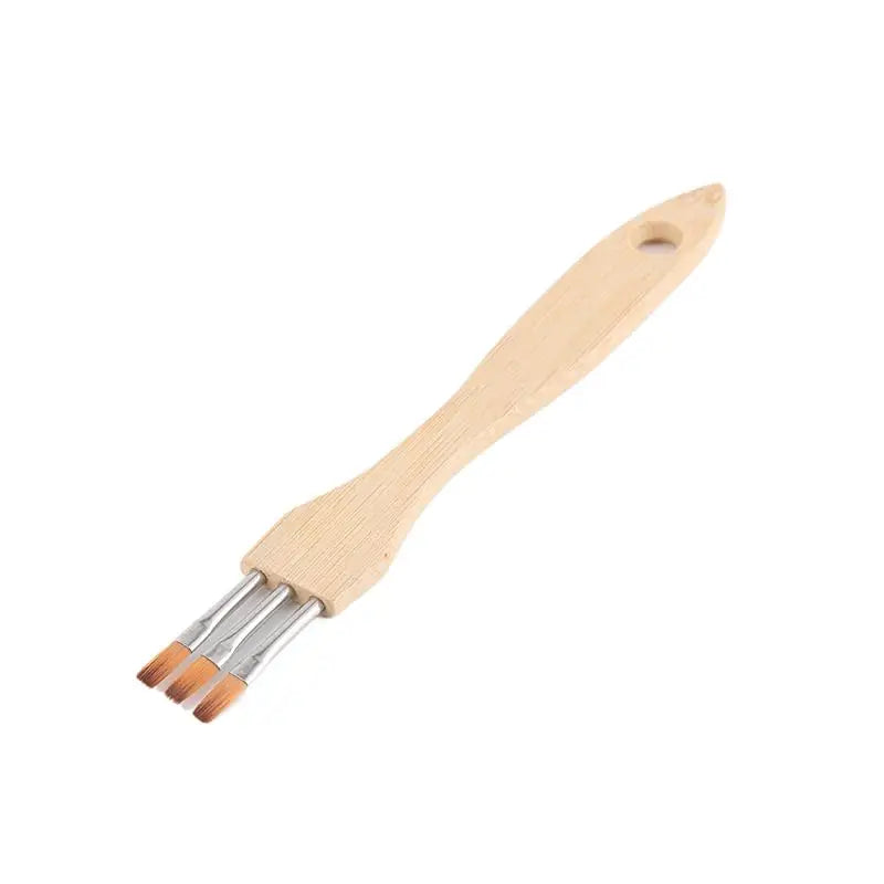 Round Flat Multi-tooth Comb Brush Nylon Wool Bamboo Handle Watercolor Qme A4