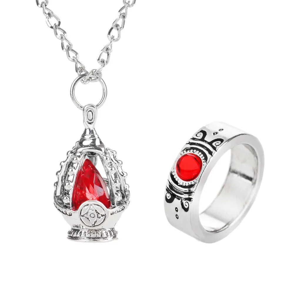 Anime Magic Girl Spiritual Nucleus Alloy Pendant Cosplay Puella Magi Madoka Magica Soul Gem Crystal Necklace Jewelry Accessory Qme Red