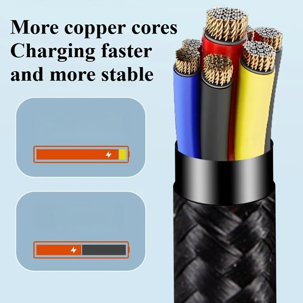66W Nylon Braided USB Type C to Type C Fast Charging Cable 1/2/3m Quike Charging Data Wire For iPhone Samsung Xiaomi Data Line Qme