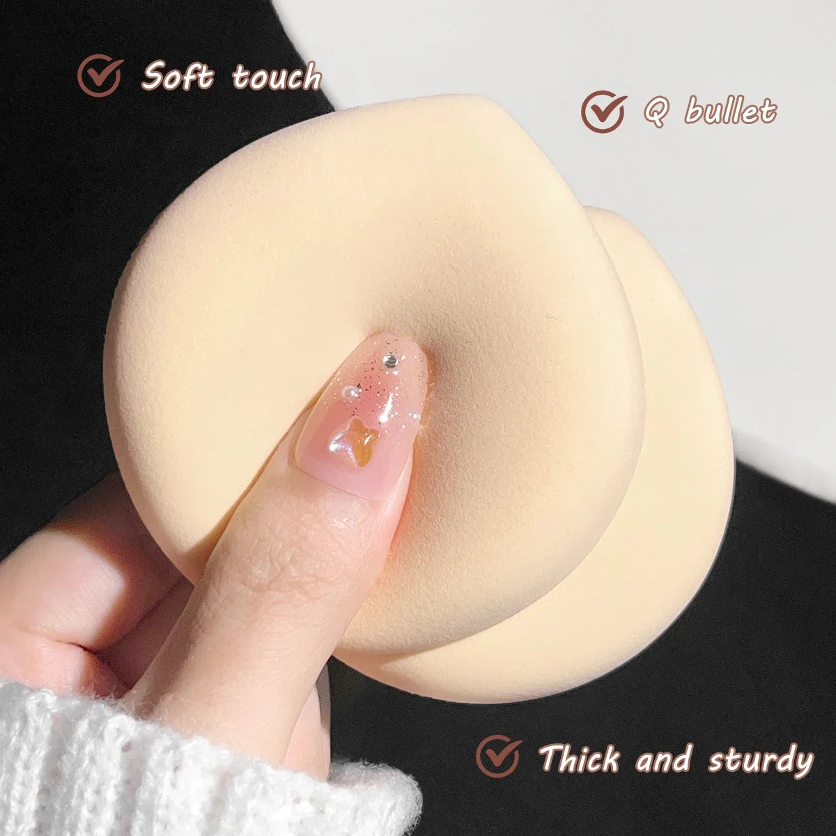 Dry and wet makeup puff sponge soft Korean style cute elastic marshmallow soft cushion makeup foundation set Qme