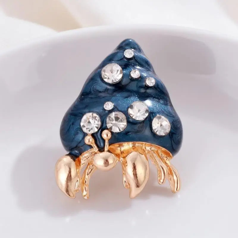 1Pcs Unisex Animal Pins Enamel Rhinestone Crab Brooches Multi Color Available Casual Party Accessories Gifts Qme