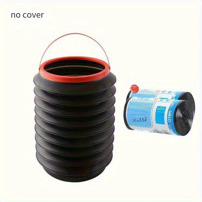Car Trash Can Vehicle Garbage Bag Multifunctional Foldable Retractable Storage Bucket Portable Creative Storage Bucket Qme