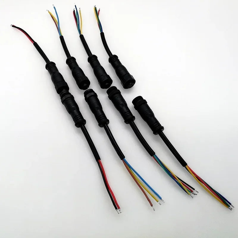 LED Connection Cable Indoor and Outdoor Display Lamp Male and Female Docking M12 Power Cord Waterproof Line Qme