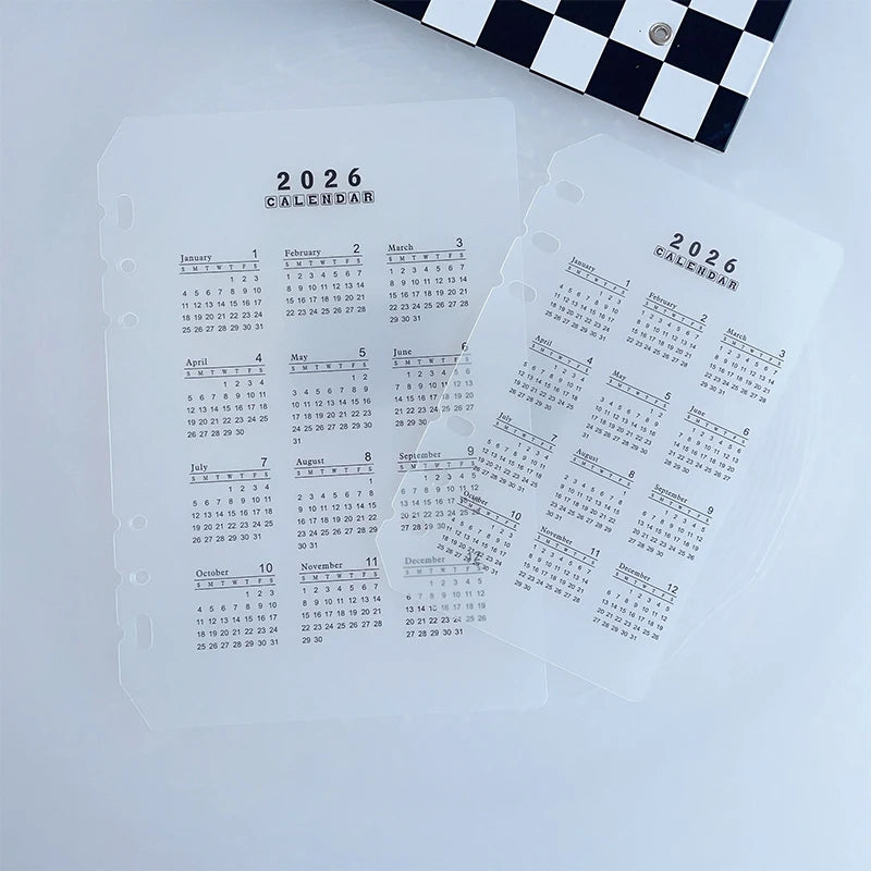 2026 Durable Transparent PP Frosted Material A5 A6 Loose Leaf 6 Holes Qme