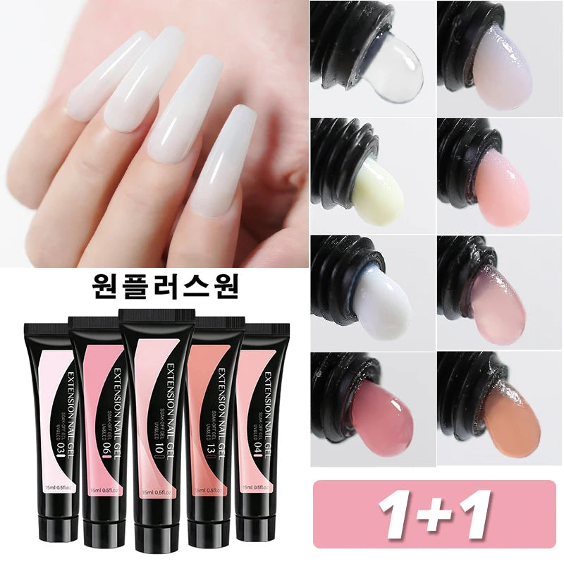 Arte Clavo Pink Jelly Milky White Quick Extension Gel Builder Nails Qme