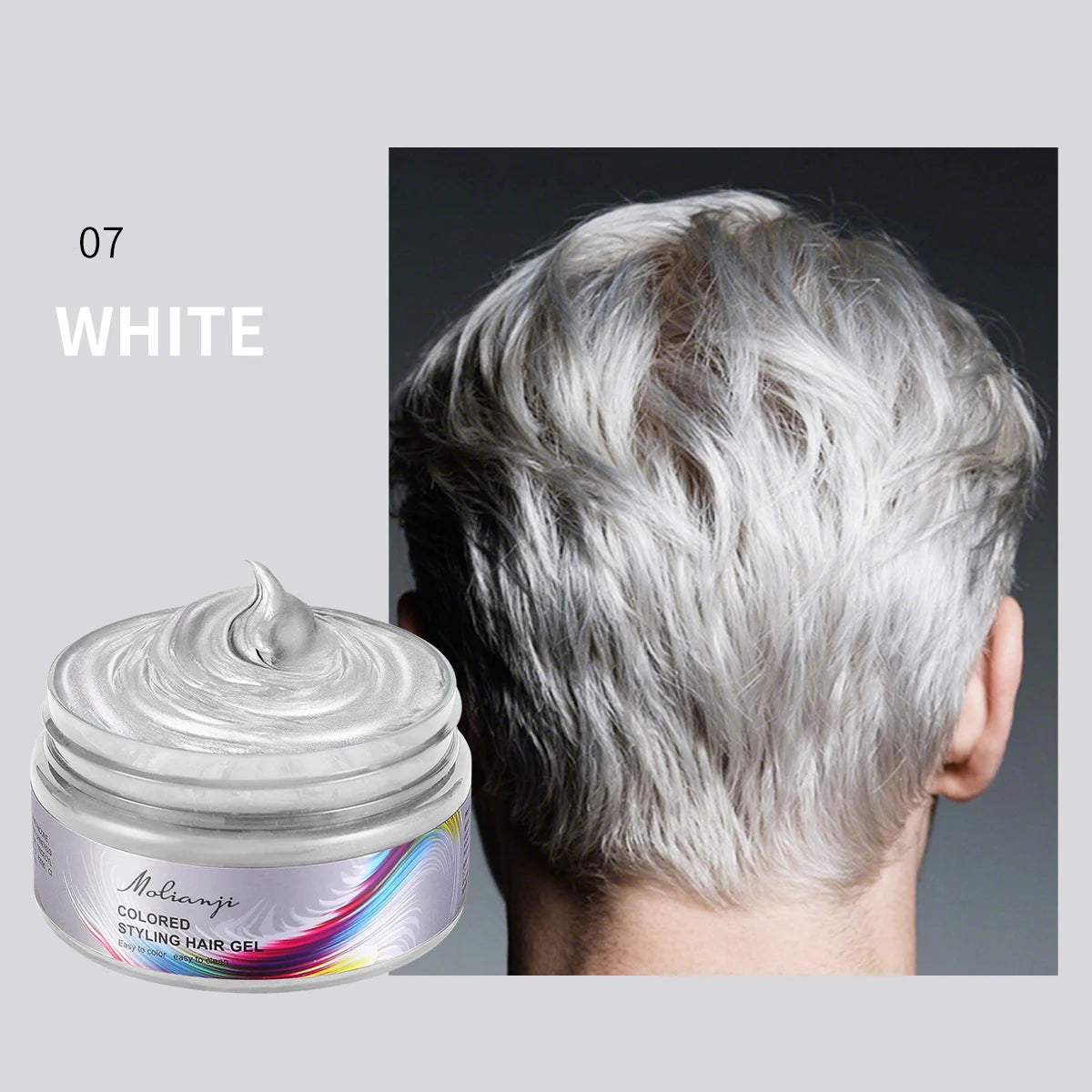 Hair Dye Styling Wax Long-lasting Formula Multiple Options Suitable Qme 07 WHITE