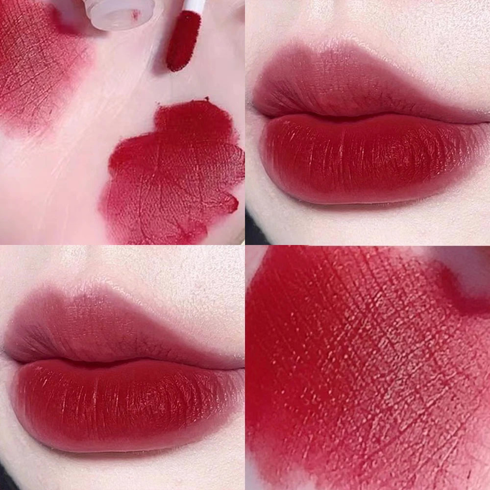Five-color lip glaze set: natural velvet texture, matte lasting, non-stick cup, high color rendering, compact and portable, the Qme 03