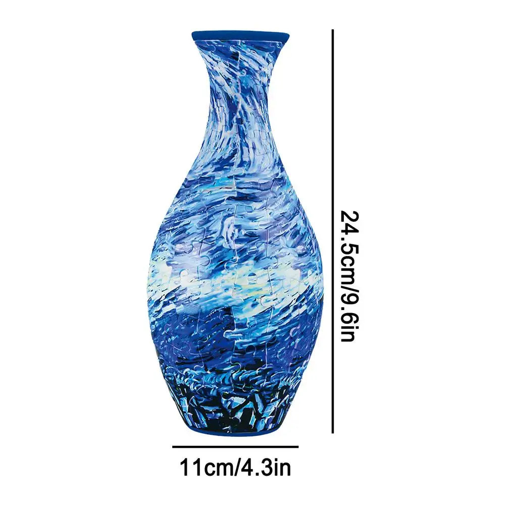 Puzzle Vase For Adults Unique Flower Vase Jigsaw Puzzle Planter Flower Vase Puzzle Made By 160 Curved Puzzle For House Warming Qme 03