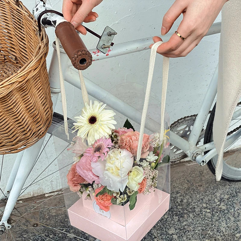 Rose Flower Hand Packaging Box Waterproof Transparent Art Arrangement Qme