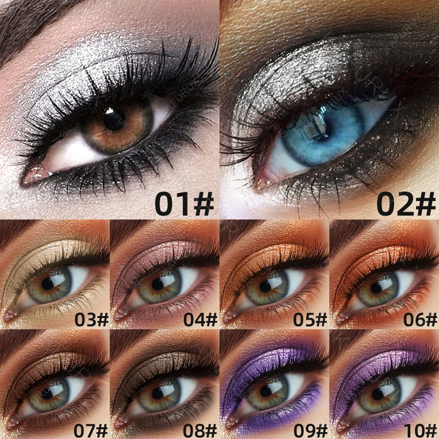 Metallic Glitter Eyeshadow Pencil Waterproof Pearlescent Nude Eye Qme
