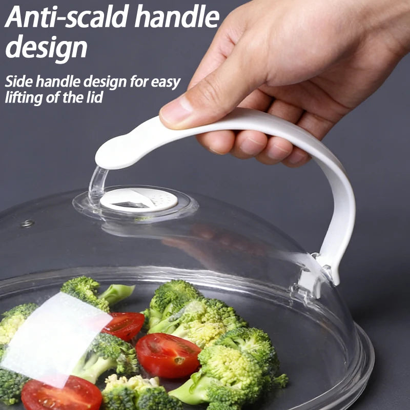 Handle Cooking Utensils Accessories Microwave Food Splash Proof Cover Qme