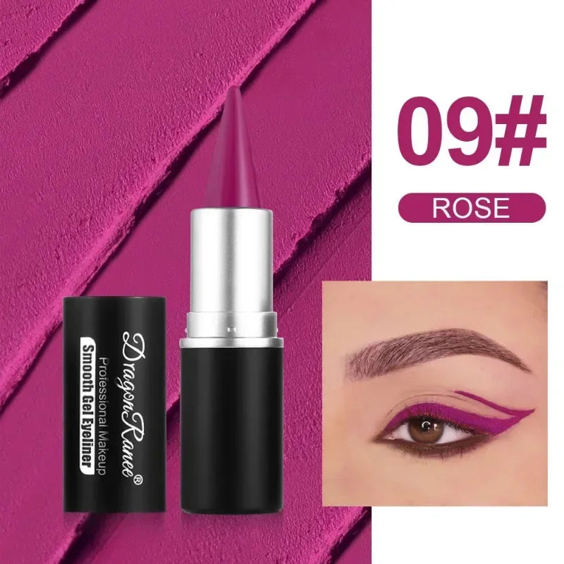 Creamy Texture Eyeliner Black Red Matte Easy Coloring Sweatproof High Pigment Eyeliner Pencil Daily Makeup Accessories for Women Qme 09 ROSE
