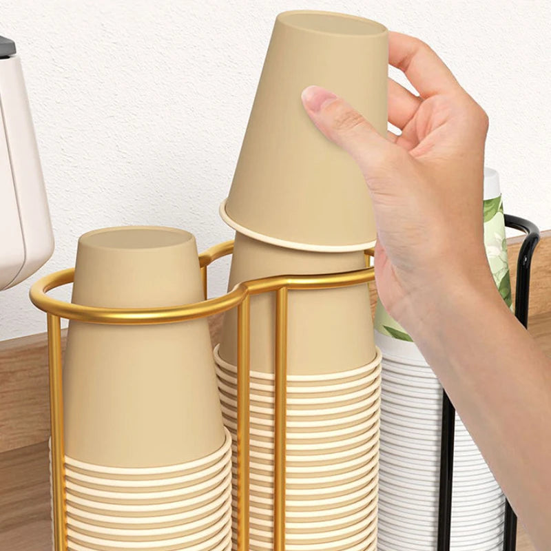 Desktop Cup Storage Rack Household Coffee Holder Home Kitchen Paper Qme