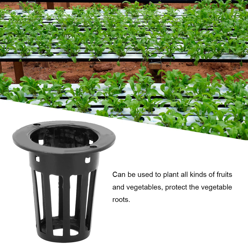 100Pcs Hydroponic Net Pots Greenhouse Mesh Plant Cups Soilless Cultivation Flower Growing Basket Nursery Planting Containers Qme