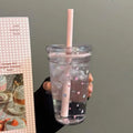 450ml Plastic Straw Cup Tea Coffee Milk Simple Straws Sweet Cute Star Cup Friend Gifts Qme 450ml A1