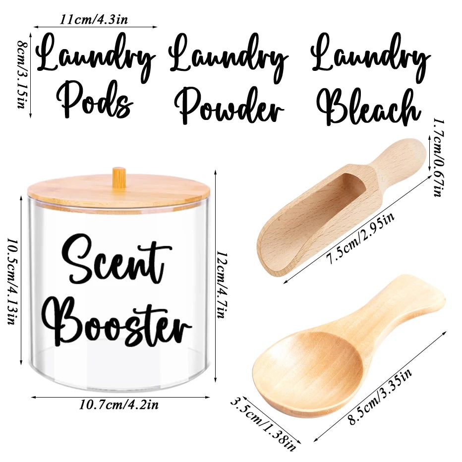 900ml Laundry Powder Container Box with Lid Laundry Room Organizer to Storage Laundry Pods/Scent Booster/Bleach Tablet Qme