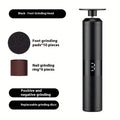 USB charging foot grinder, electric 2-in-1 foot grinder and nail grinder, foot and hand care, multifunctional foot beauty device Qme black