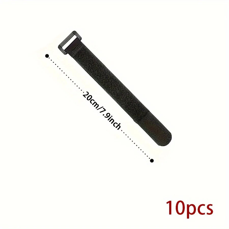 10pcs Reusable Fastening Nylon Fixing Straps, Durable Functional Ties, Cable Ties Qme 10pcs 20cm